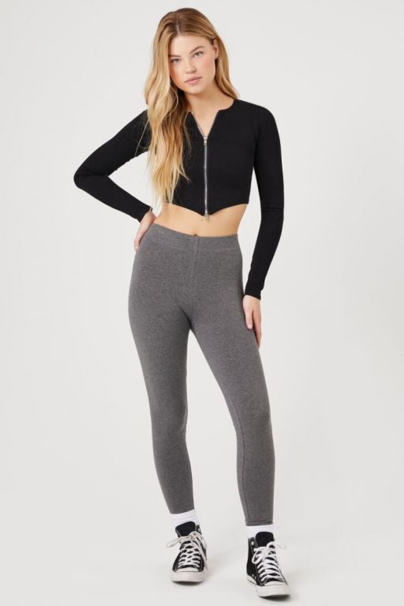 Leggins Forever 21 Basic High Rise Mujer Gris | g4L8qmNXxZs