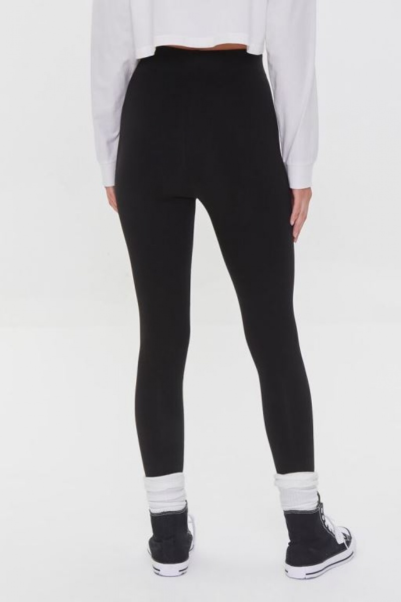 Leggins Forever 21 Basic High Rise Mujer Negras | D3VYUOEq4Ex