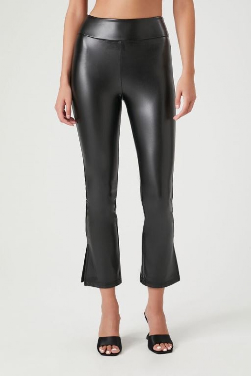 Leggins Forever 21 Faux Cuero Ankle Mujer Negras | v6TuPCoZG0u