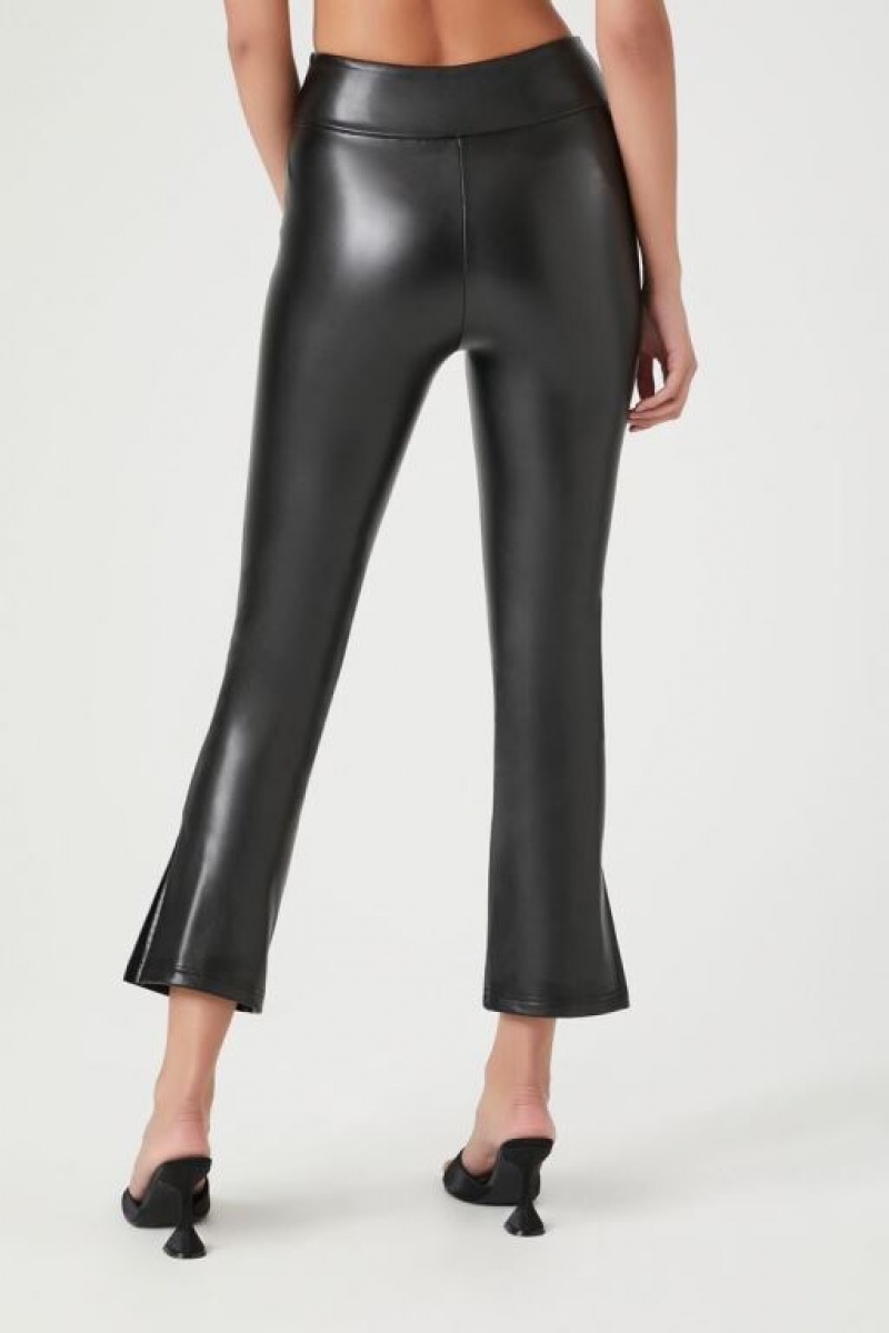 Leggins Forever 21 Faux Cuero Ankle Mujer Negras | v6TuPCoZG0u