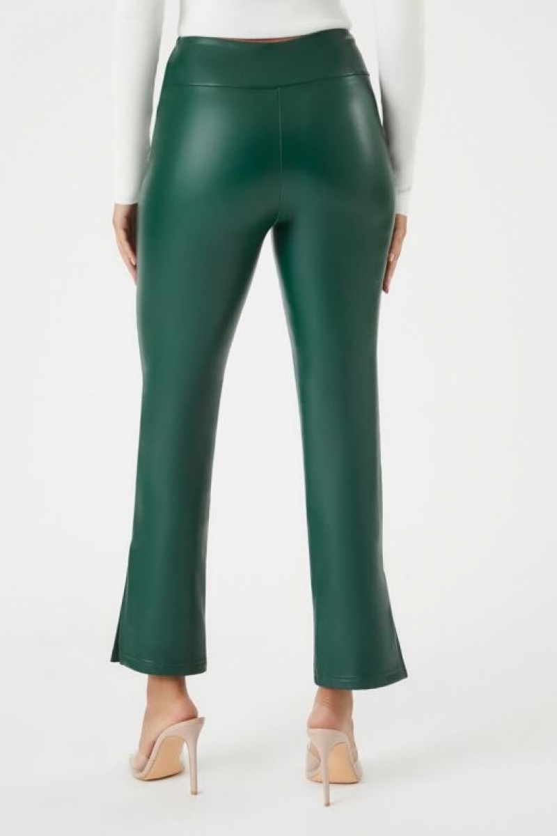 Leggins Forever 21 Faux Cuero Flare Mujer Turquesa | h6BuC3k5OqV