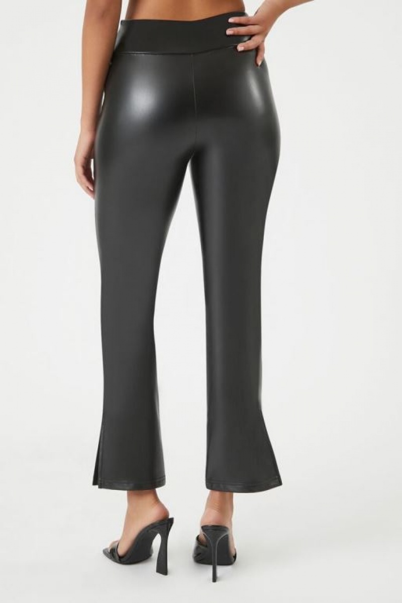 Leggins Forever 21 Faux Cuero Flare Mujer Negras | yRAOBc3mcRM