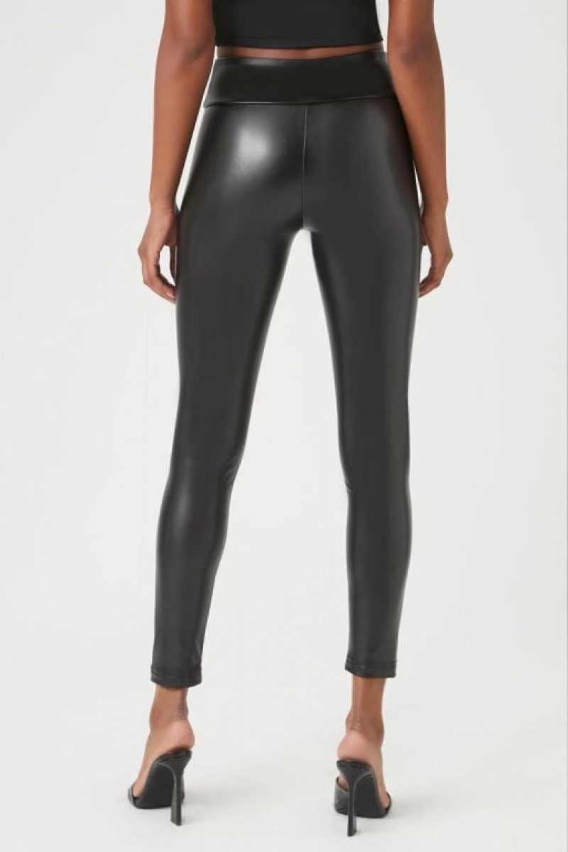 Leggins Forever 21 Faux Cuero High Rise Mujer Negras | wx5DMA7ojLz