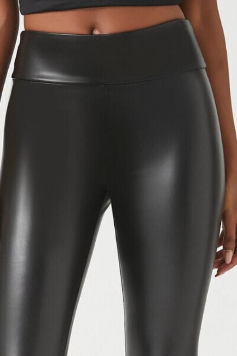 Leggins Forever 21 Faux Cuero High Rise Mujer Negras | wx5DMA7ojLz