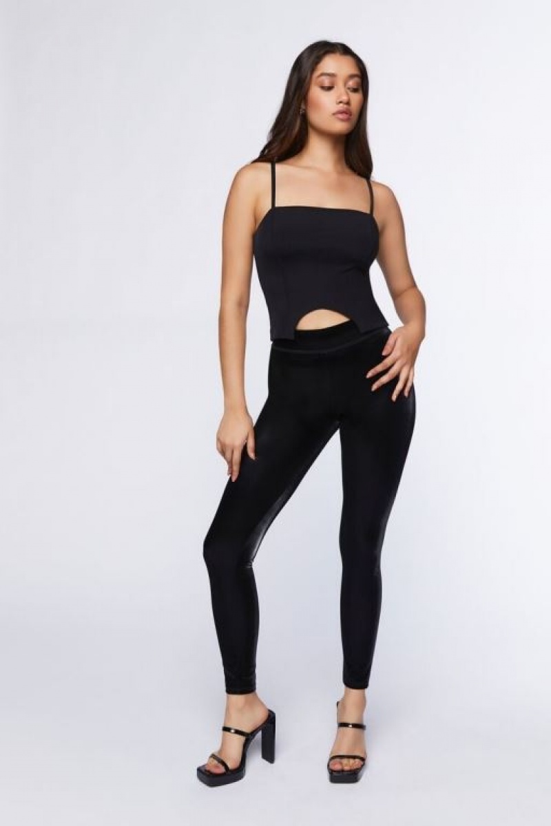 Leggins Forever 21 Faux Cuero High Rise Mujer Negras | JJk3FuXN2Va