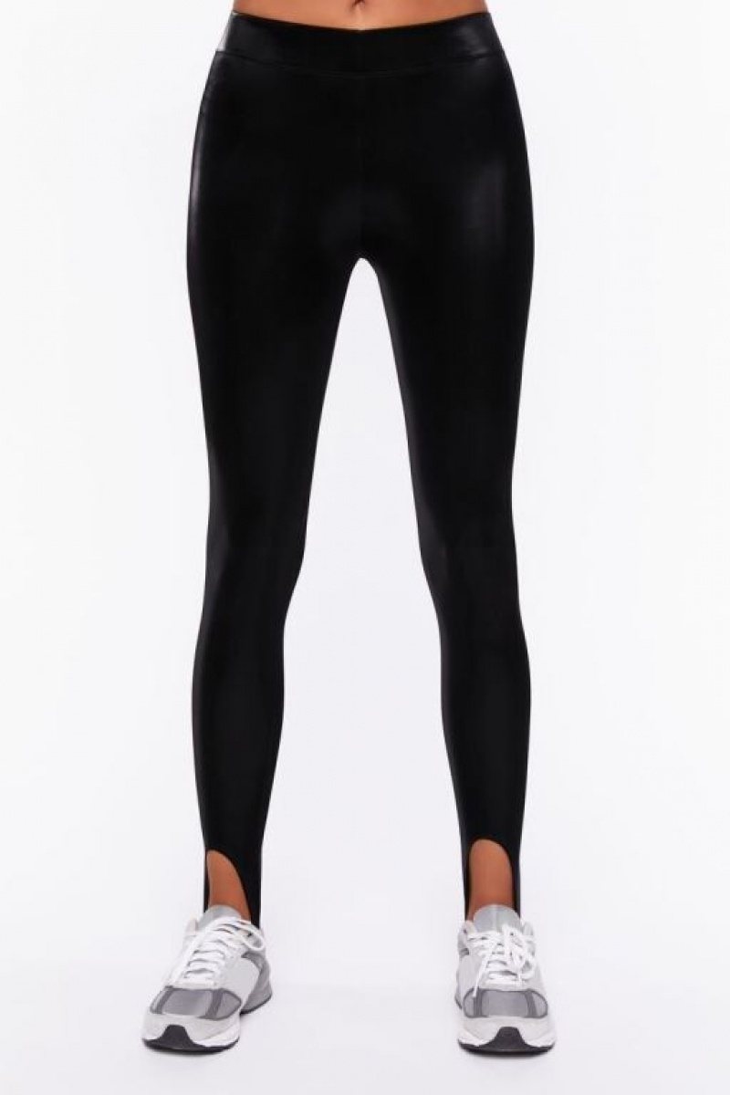 Leggins Forever 21 Faux Cuero Stirrup Mujer Negras | qzZA8czPDk0