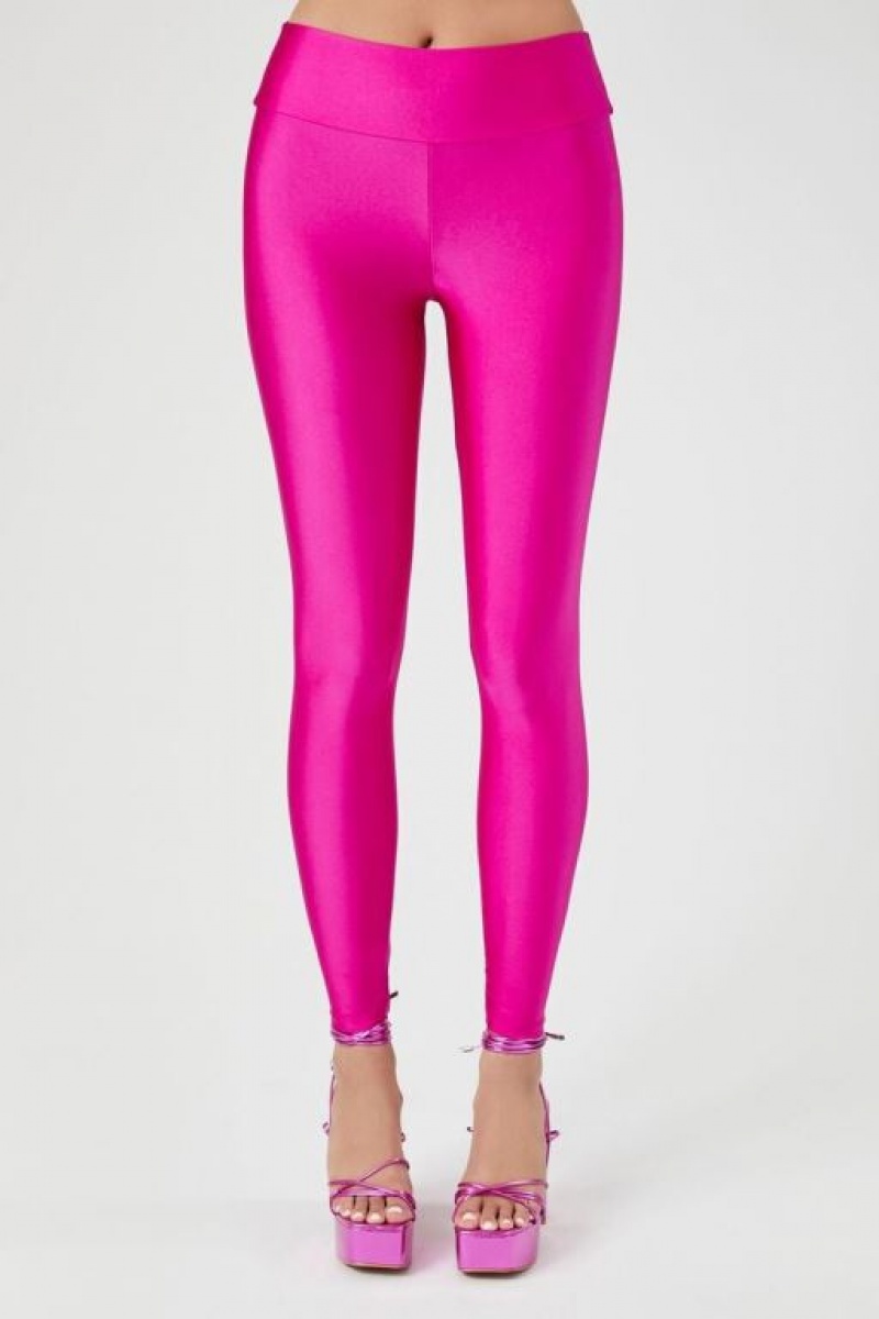 Leggins Forever 21 High Rise Ankle Mujer Fucsia | MXAZlx5Jw0m