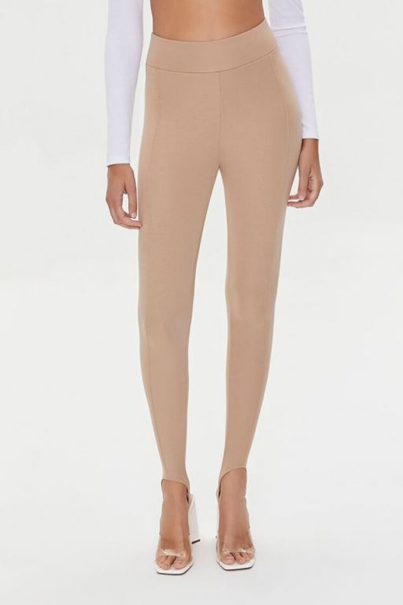 Leggins Forever 21 High Rise Stirrup Mujer Gris Marrones | C2TK0sXYzSB