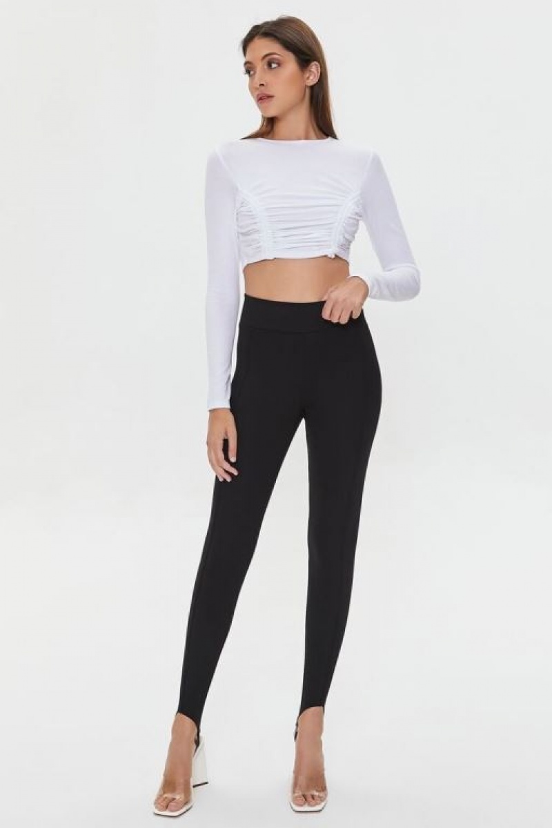 Leggins Forever 21 High Rise Stirrup Mujer Negras | wlcLI3m14UM