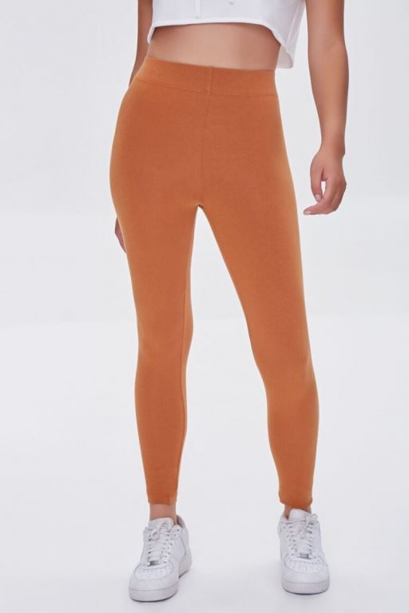 Leggins Forever 21 Organically Grown Cotton Basic Mujer Marrones | EKQReQ6aS0g