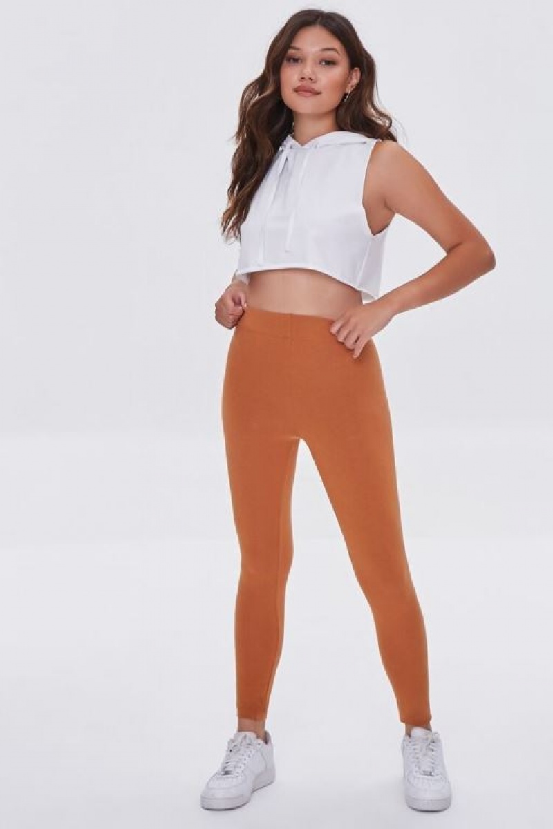 Leggins Forever 21 Organically Grown Cotton Basic Mujer Marrones | EKQReQ6aS0g