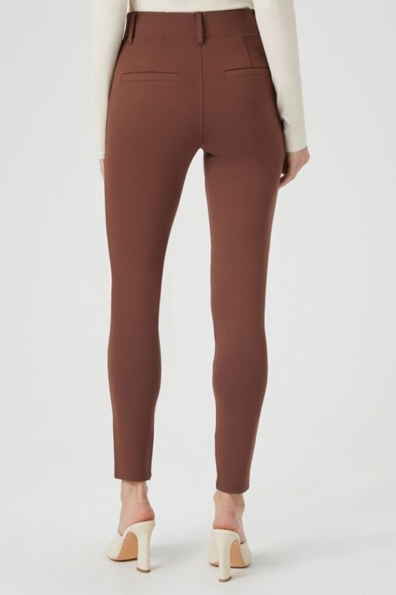 Leggins Forever 21 Ponte Knit Capri Mujer Marrones | iM5yuwHFHfK