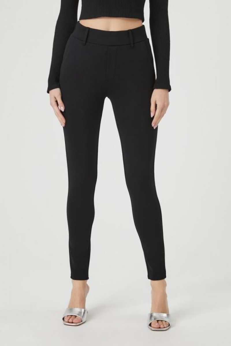 Leggins Forever 21 Ponte Knit Capri Mujer Negras | hHH82OpRi7L