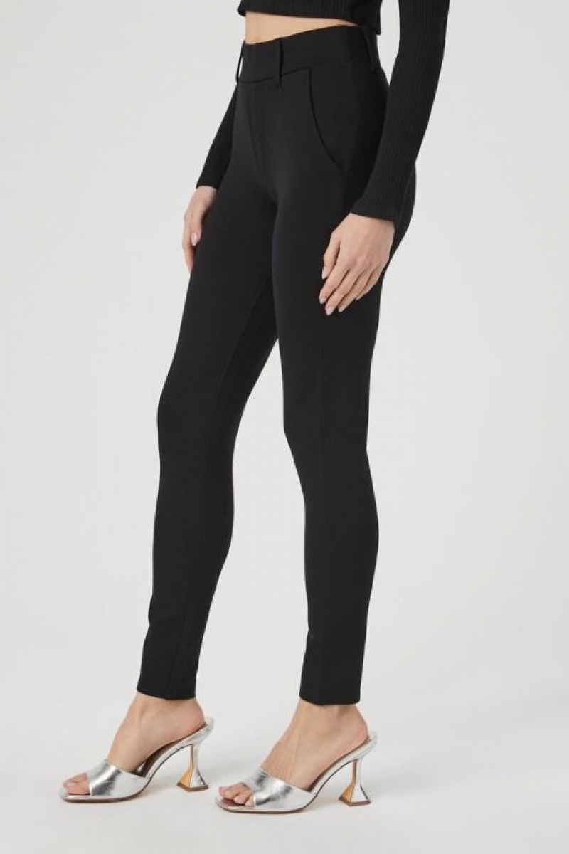 Leggins Forever 21 Ponte Knit Capri Mujer Negras | hHH82OpRi7L