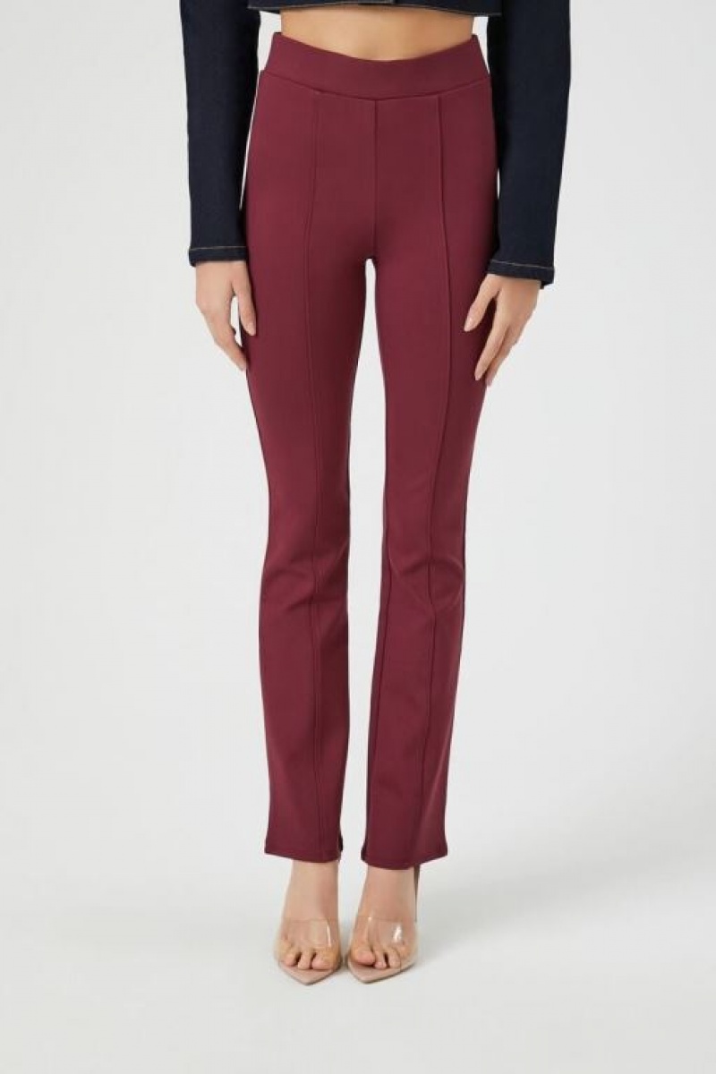 Leggins Forever 21 Ponte Knit High Rise Mujer Burdeos | sBNLhwU5Lel