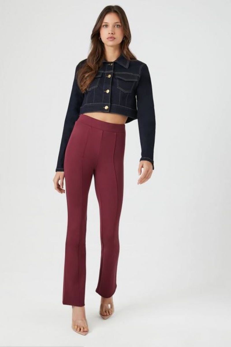 Leggins Forever 21 Ponte Knit High Rise Mujer Burdeos | sBNLhwU5Lel