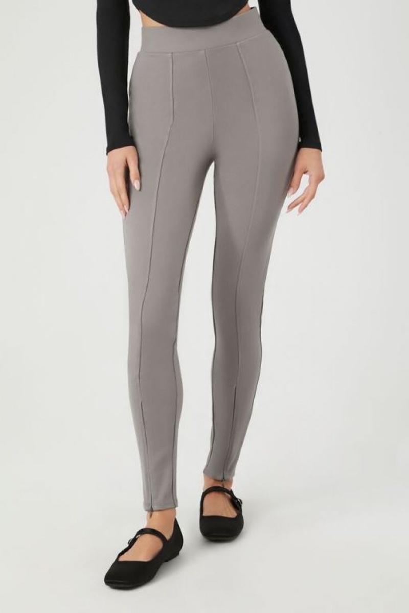 Leggins Forever 21 Ponte Knit High Rise Mujer Gris Oscuro | IIqAD8Xi4If