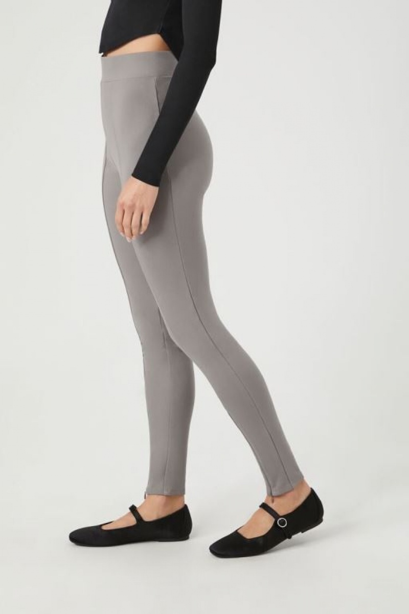 Leggins Forever 21 Ponte Knit High Rise Mujer Gris Oscuro | IIqAD8Xi4If