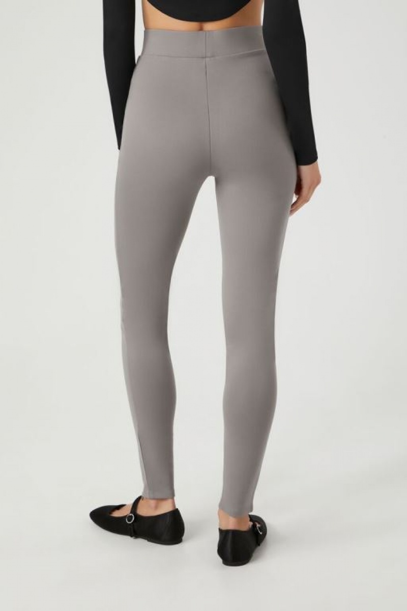 Leggins Forever 21 Ponte Knit High Rise Mujer Gris Oscuro | IIqAD8Xi4If