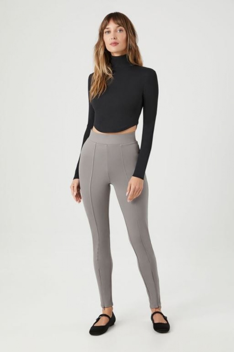 Leggins Forever 21 Ponte Knit High Rise Mujer Gris Oscuro | IIqAD8Xi4If