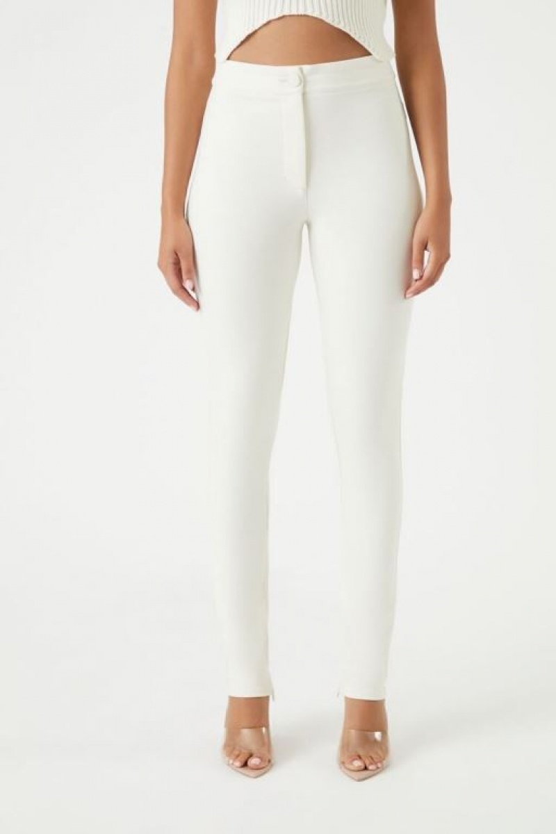 Leggins Forever 21 Ponte Knit High Rise Mujer Blancas | yMabPKR7UvR