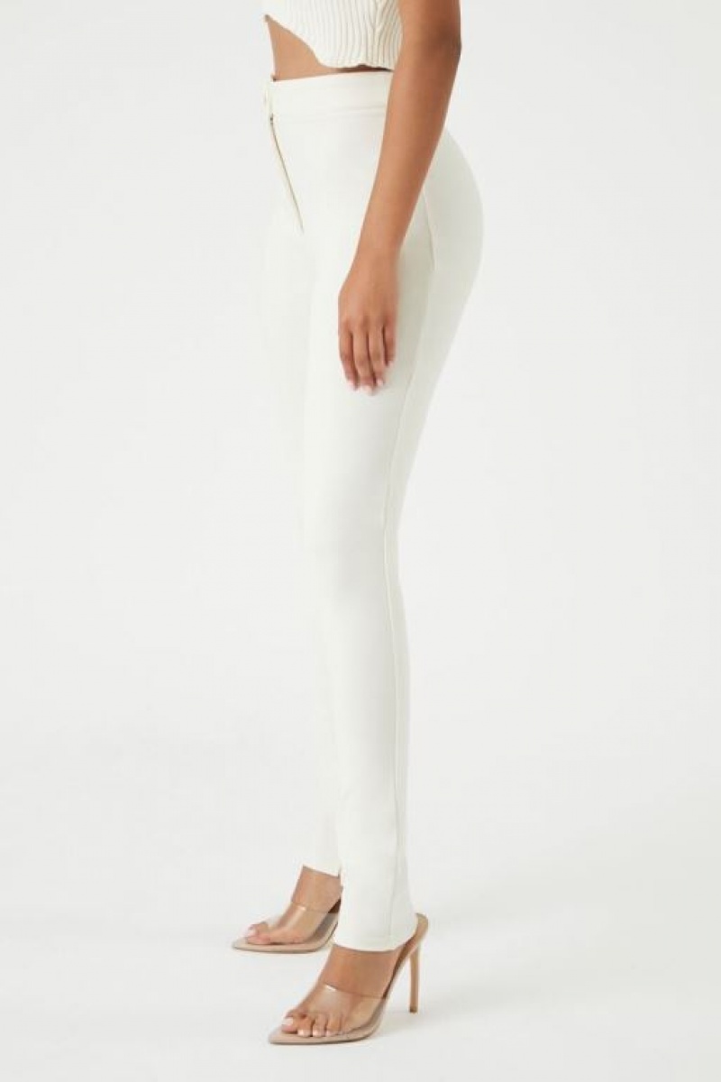 Leggins Forever 21 Ponte Knit High Rise Mujer Blancas | yMabPKR7UvR