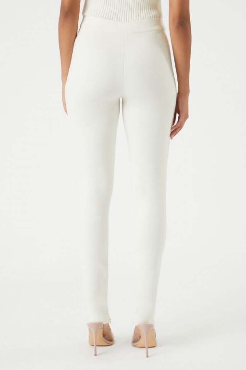 Leggins Forever 21 Ponte Knit High Rise Mujer Blancas | yMabPKR7UvR