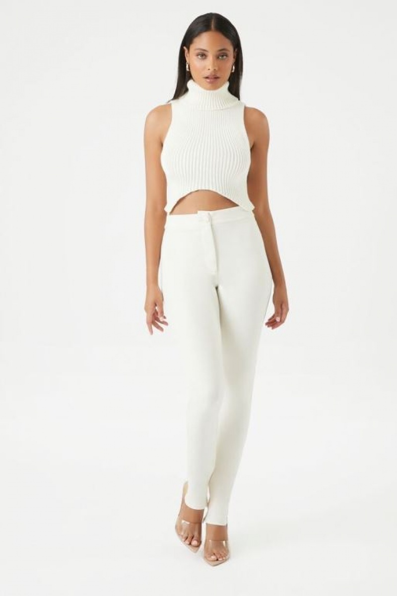 Leggins Forever 21 Ponte Knit High Rise Mujer Blancas | yMabPKR7UvR