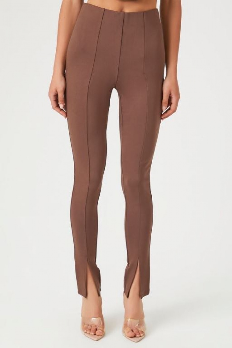 Leggins Forever 21 Ponte Knit High Rise Mujer Chocolate | z7X46k7rE1I