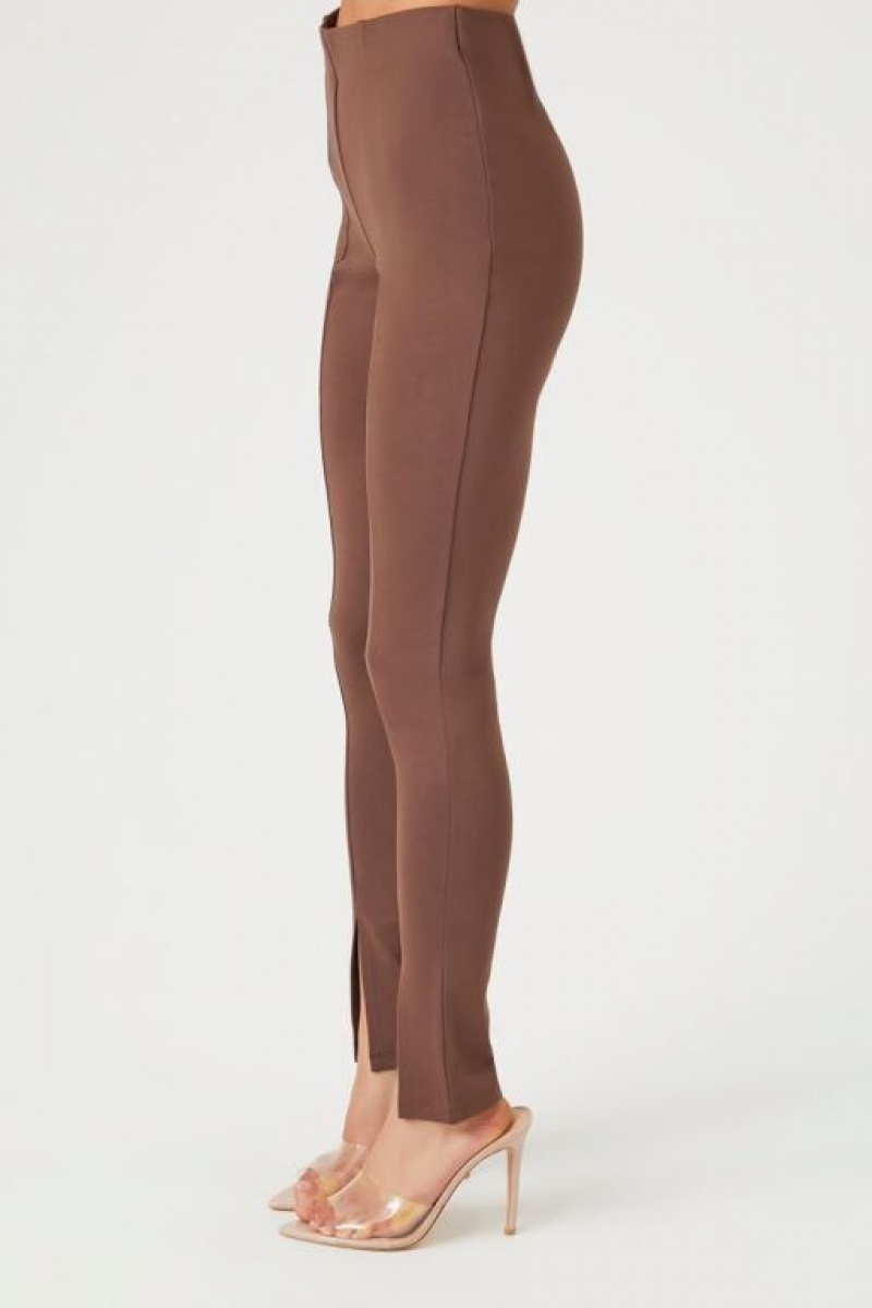 Leggins Forever 21 Ponte Knit High Rise Mujer Chocolate | z7X46k7rE1I