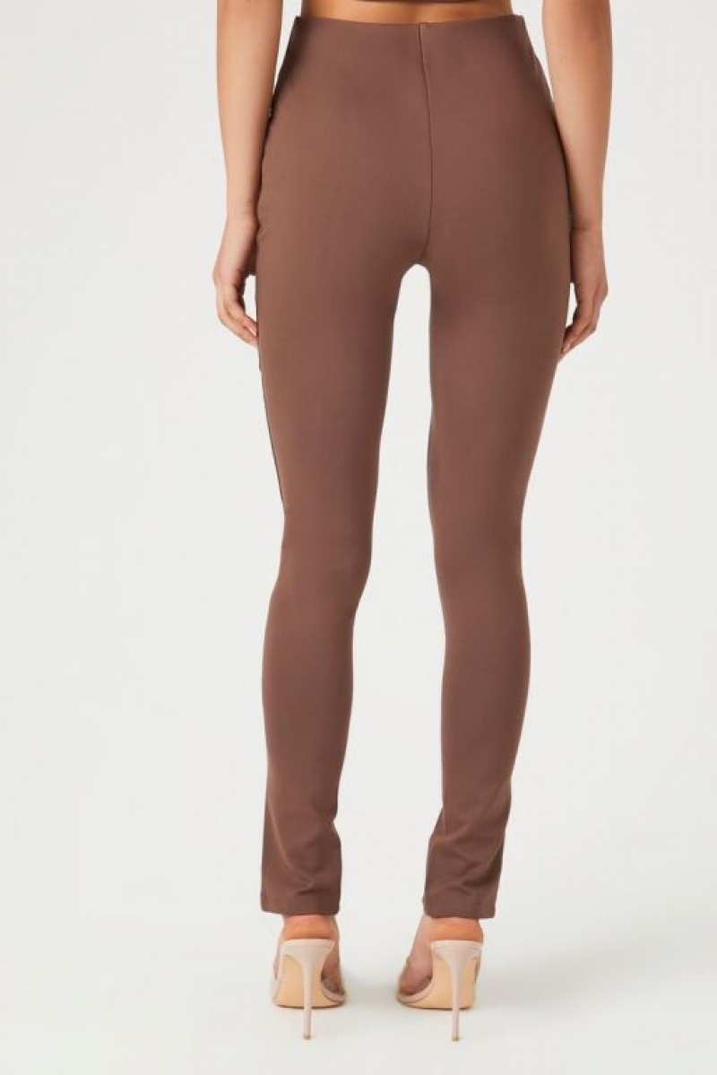 Leggins Forever 21 Ponte Knit High Rise Mujer Chocolate | z7X46k7rE1I