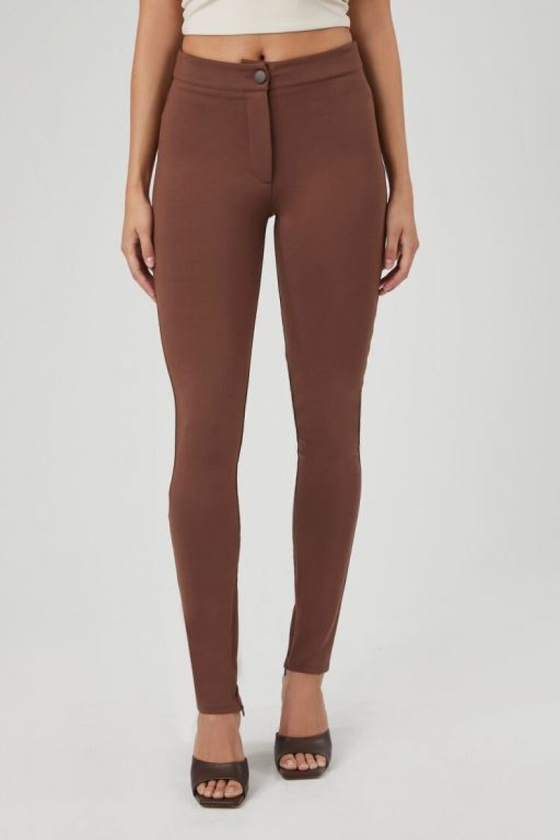 Leggins Forever 21 Ponte Knit High Rise Mujer Chocolate | 15TMTDD5n49