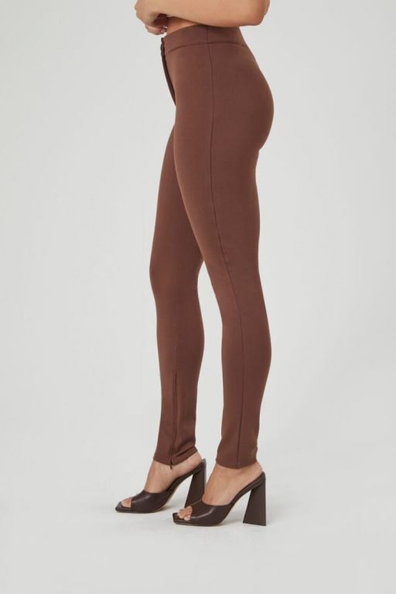 Leggins Forever 21 Ponte Knit High Rise Mujer Chocolate | 15TMTDD5n49