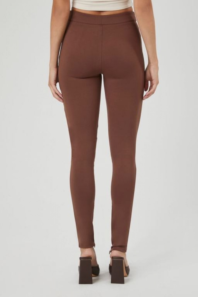 Leggins Forever 21 Ponte Knit High Rise Mujer Chocolate | 15TMTDD5n49