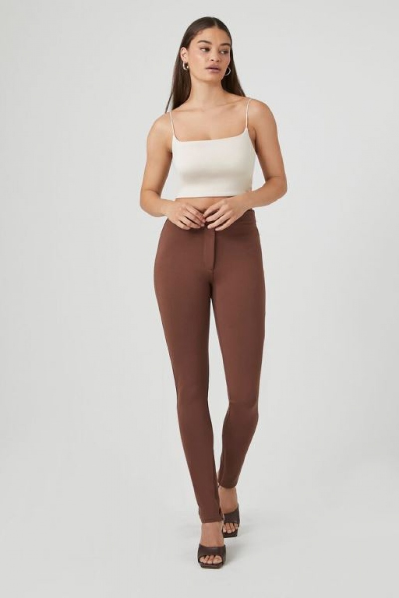 Leggins Forever 21 Ponte Knit High Rise Mujer Chocolate | 15TMTDD5n49