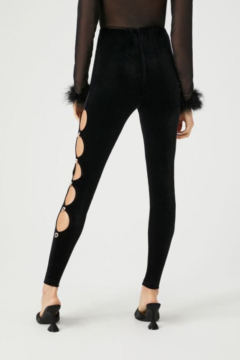 Leggins Forever 21 Rhinestone Heart Cutout Mujer Negras | qPK3NjSpEkc