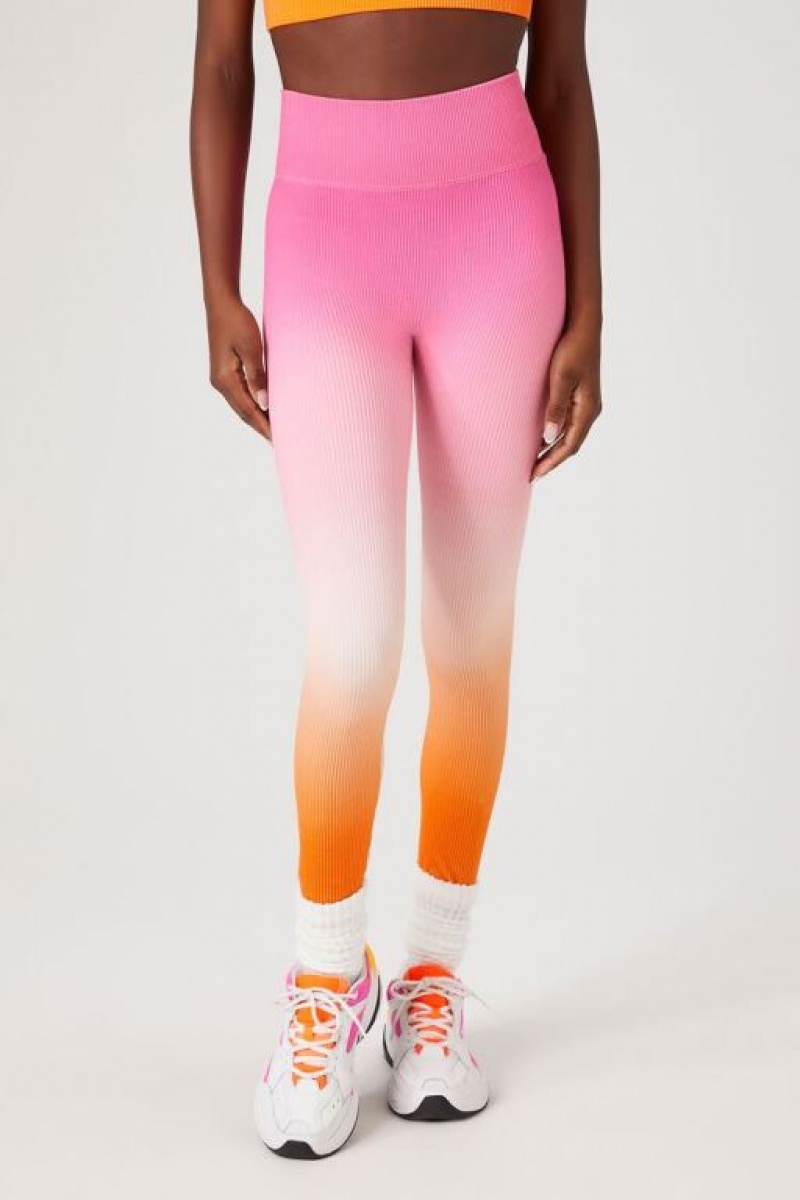 Leggins Forever 21 Seamless Active Gradient Mujer Naranjas Multicolor | CkCkAocGdVL