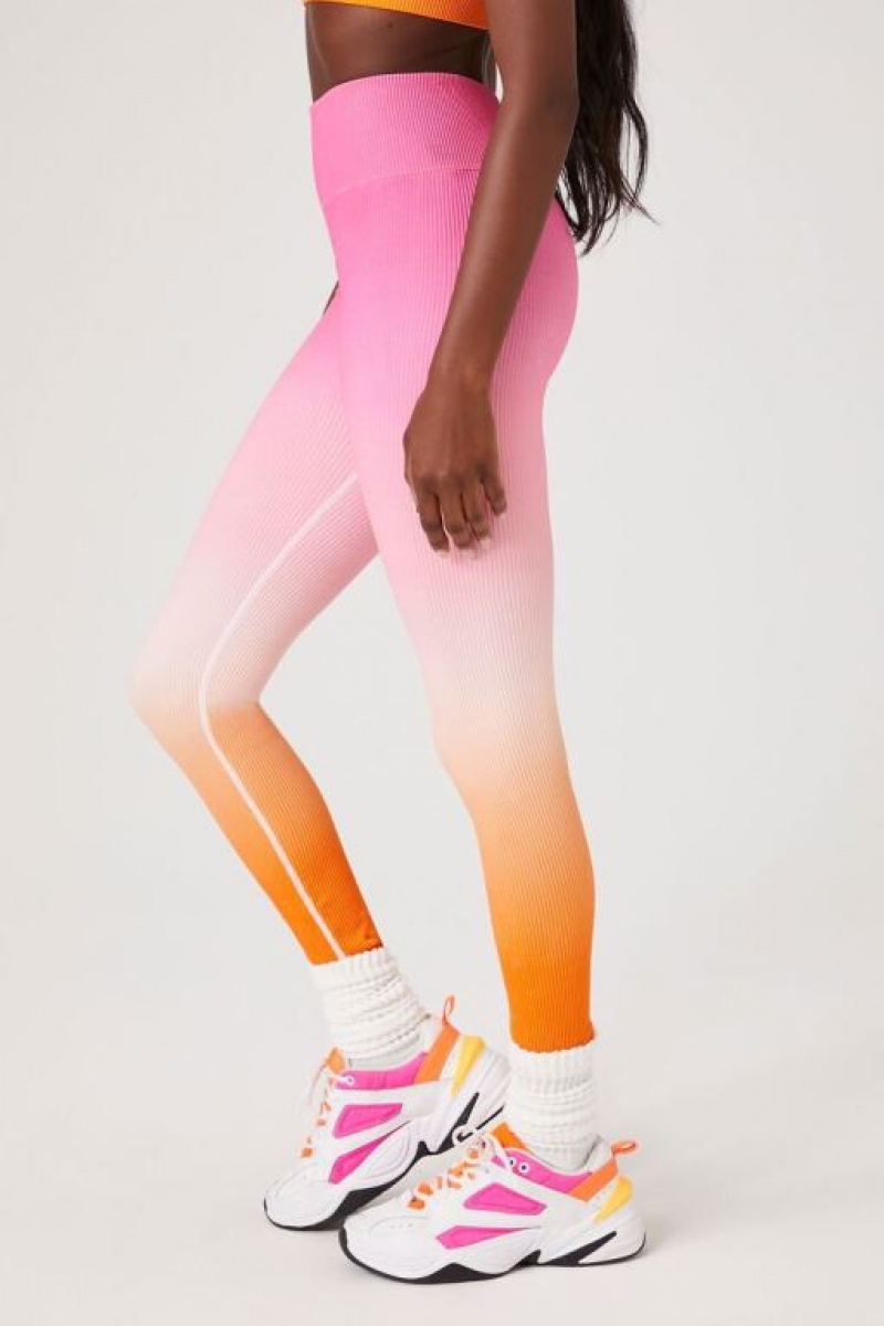 Leggins Forever 21 Seamless Active Gradient Mujer Naranjas Multicolor | CkCkAocGdVL