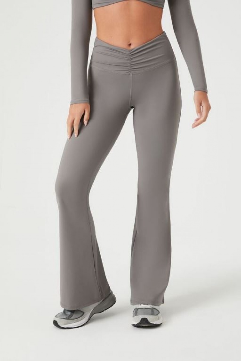 Leggins Forever 21 Seamless Flare Mujer Gris Oscuro | UH9MyWmkmk1