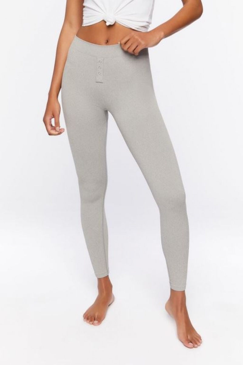 Leggins Forever 21 Seamless Mid Rise Mujer Gris | hwKgRnOEVRL