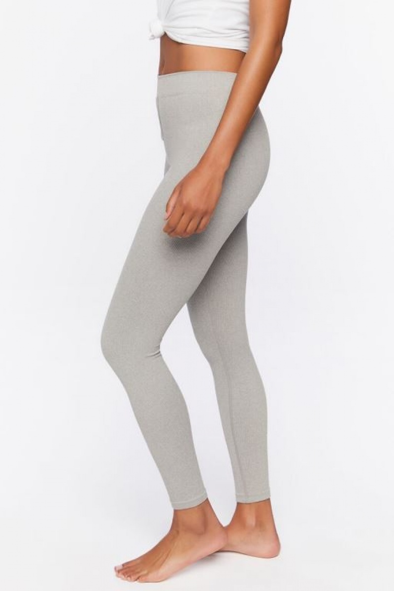 Leggins Forever 21 Seamless Mid Rise Mujer Gris | hwKgRnOEVRL