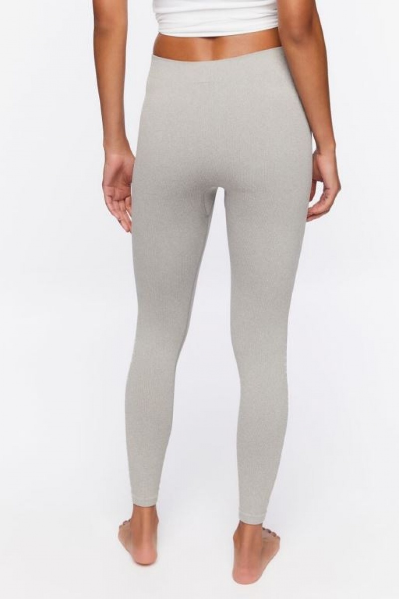 Leggins Forever 21 Seamless Mid Rise Mujer Gris | hwKgRnOEVRL