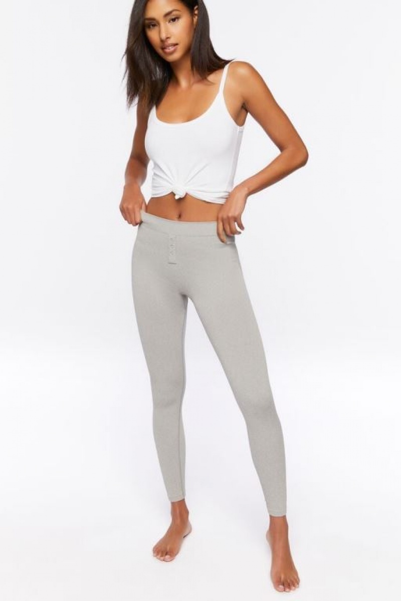 Leggins Forever 21 Seamless Mid Rise Mujer Gris | hwKgRnOEVRL