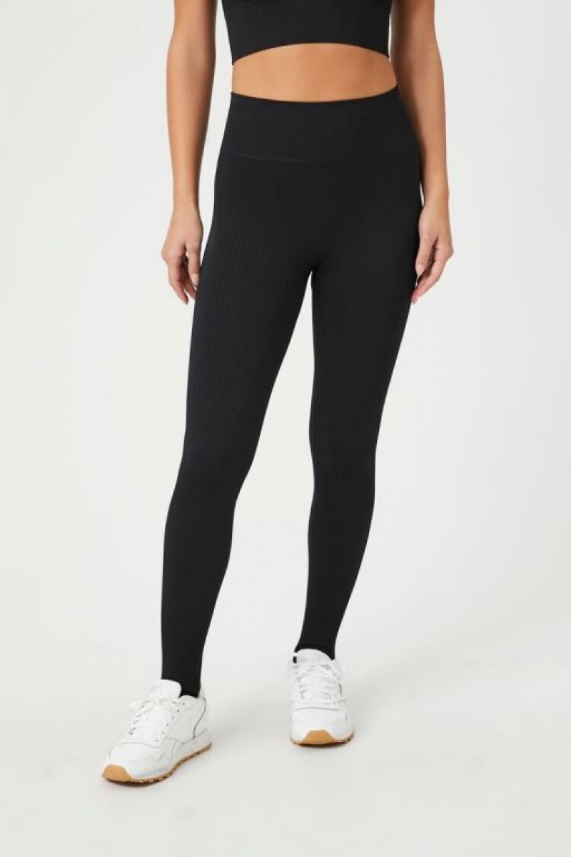 Leggins Forever 21 Seamless Stirrup Mujer Negras | QxFknfuzEEq