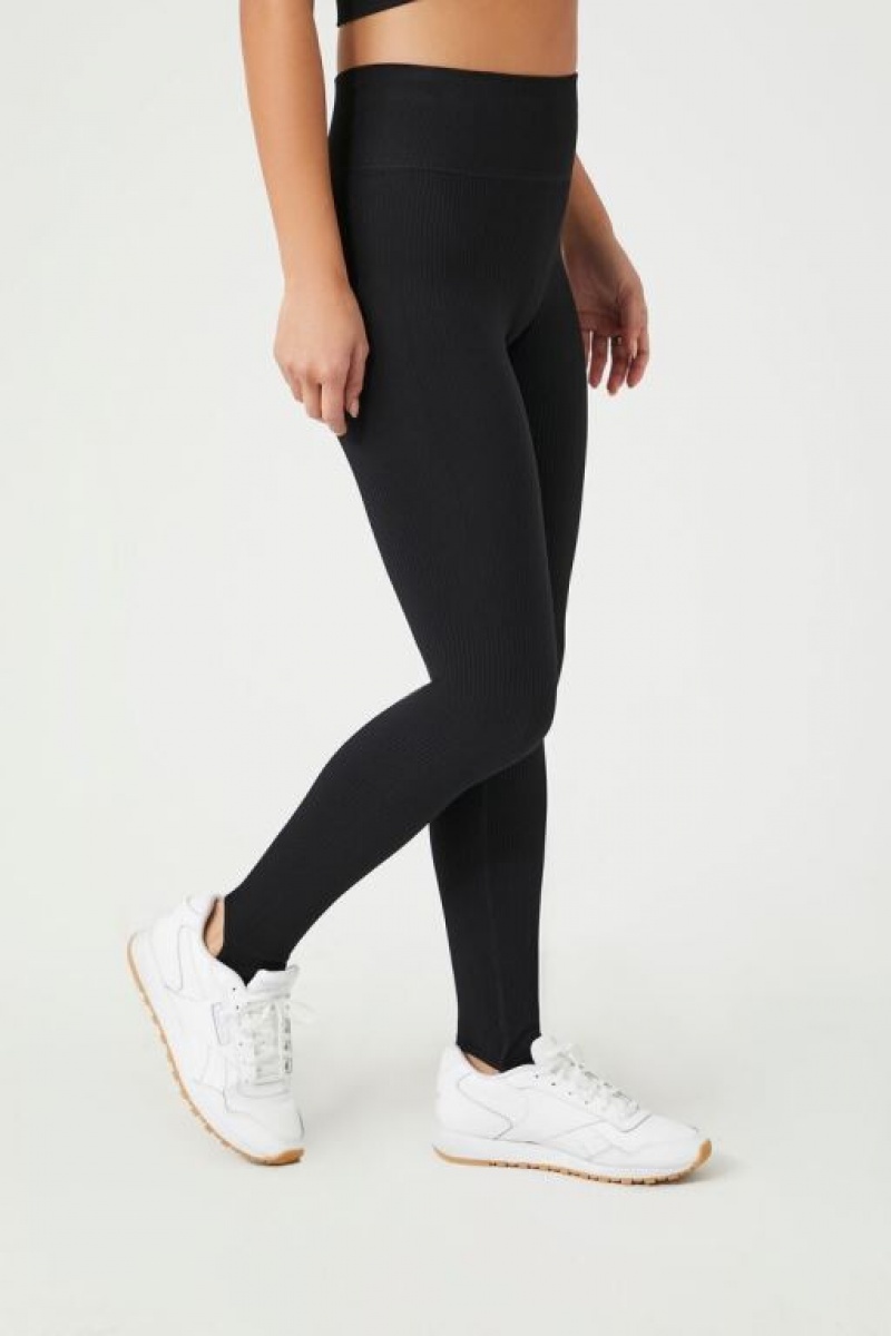 Leggins Forever 21 Seamless Stirrup Mujer Negras | QxFknfuzEEq