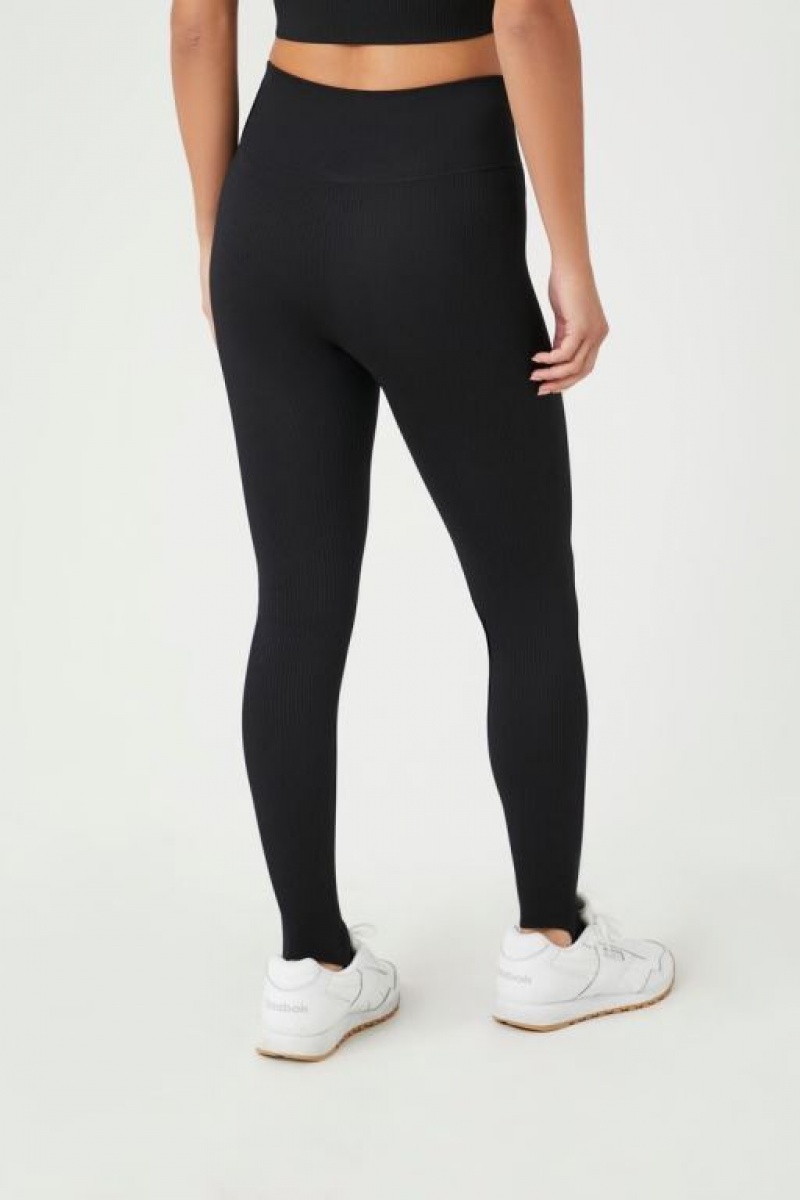 Leggins Forever 21 Seamless Stirrup Mujer Negras | QxFknfuzEEq