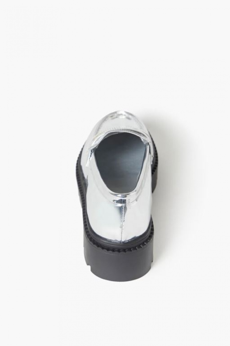 Mocasines Forever 21 Metallic Lug Sole Mujer Plateadas | xMYOggyvtYG