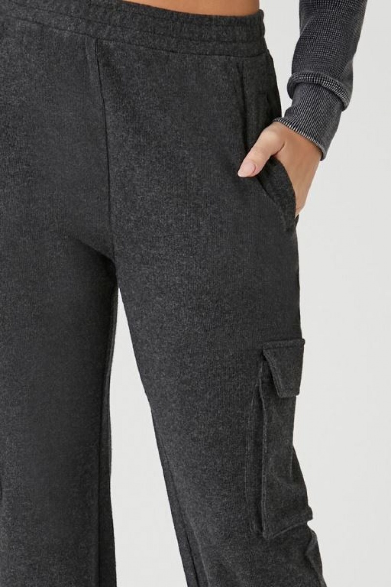 Pantalon Forever 21 Acanalado Knit High Rise Cargo Mujer Gris | TIl213uZMXY