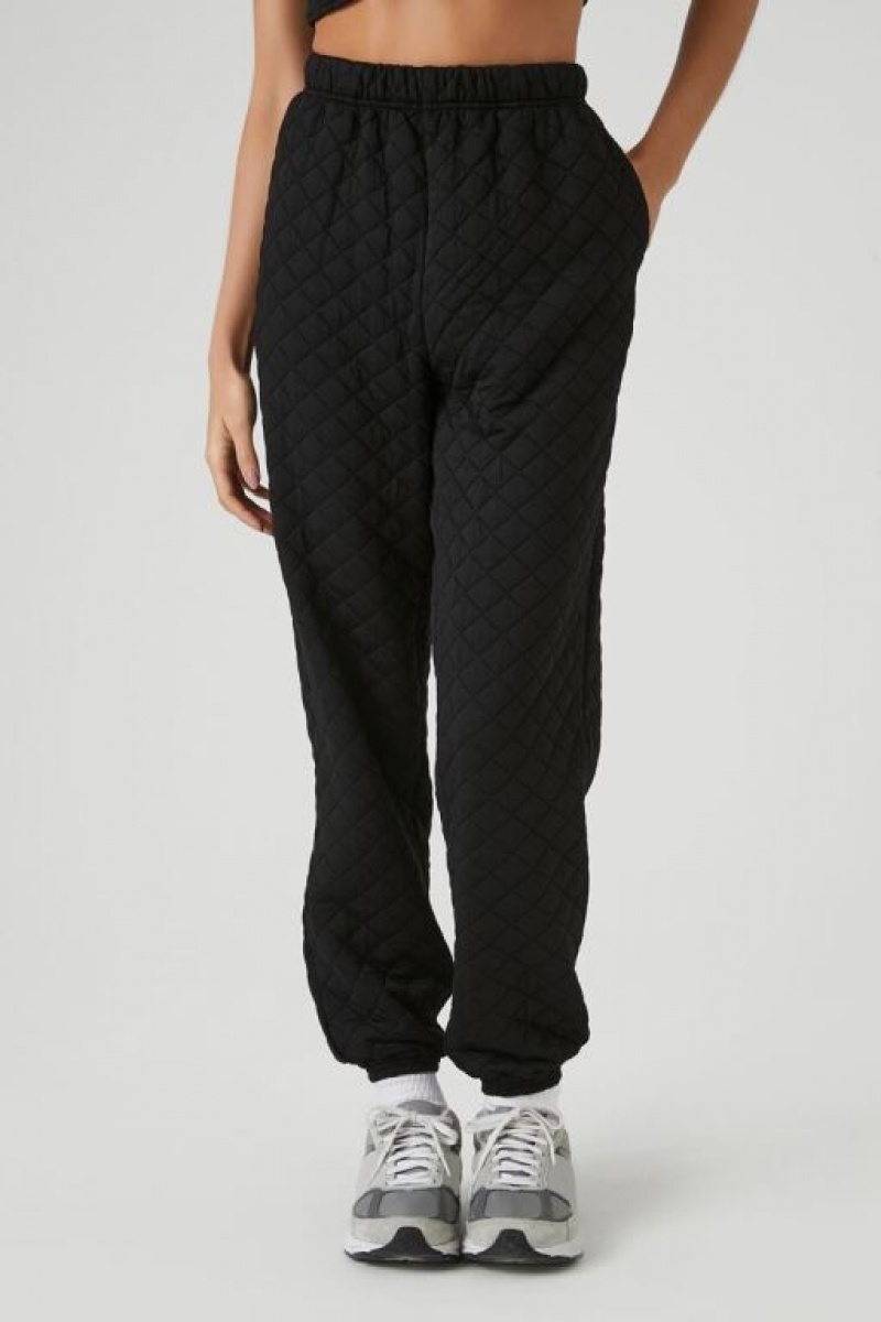 Pantalon Forever 21 Acolchado Ankle Joggers Mujer Negras | YQ8XxVOn2vu