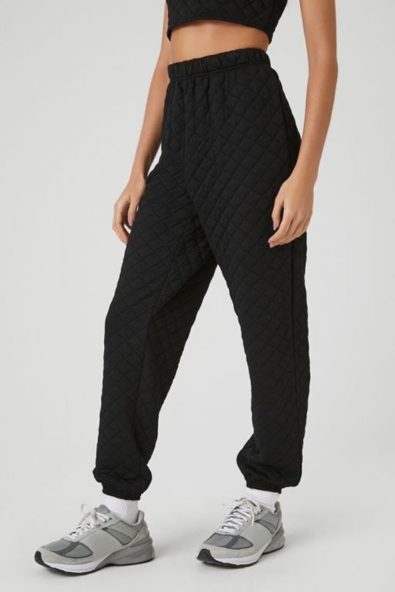 Pantalon Forever 21 Acolchado Ankle Joggers Mujer Negras | YQ8XxVOn2vu